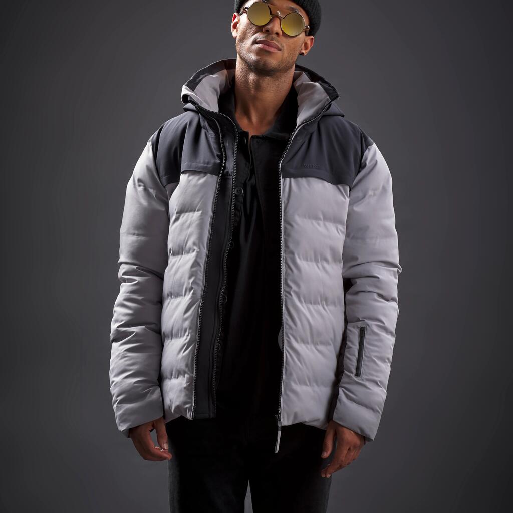 WARM 900 Men's very warm and ventilated ski jacket - grey and black